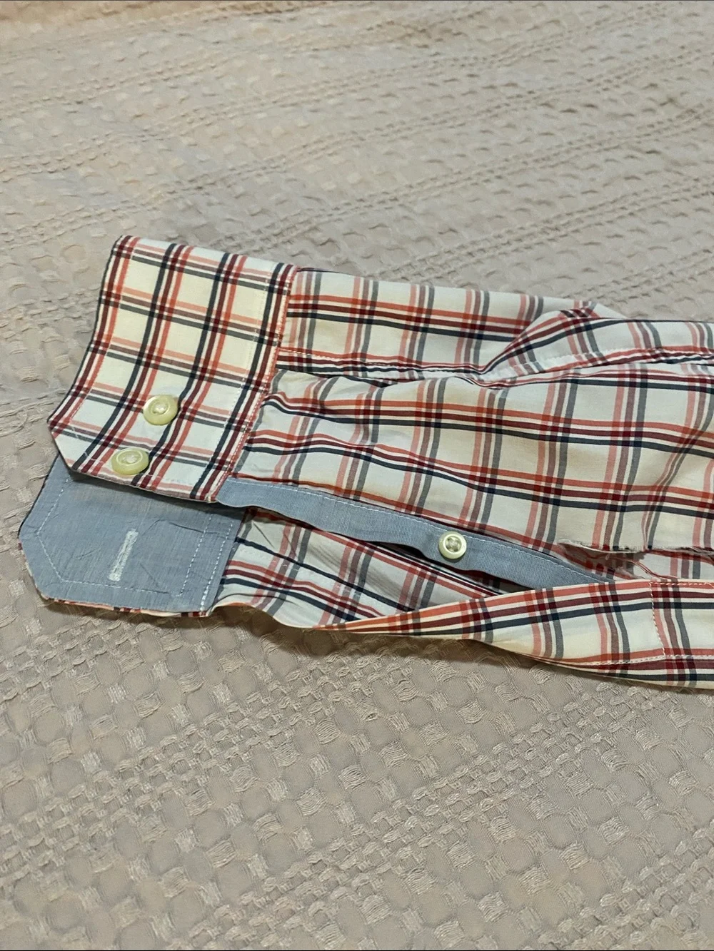 Banana Republic Red and White Plaid Cotton Button-Down Shirt